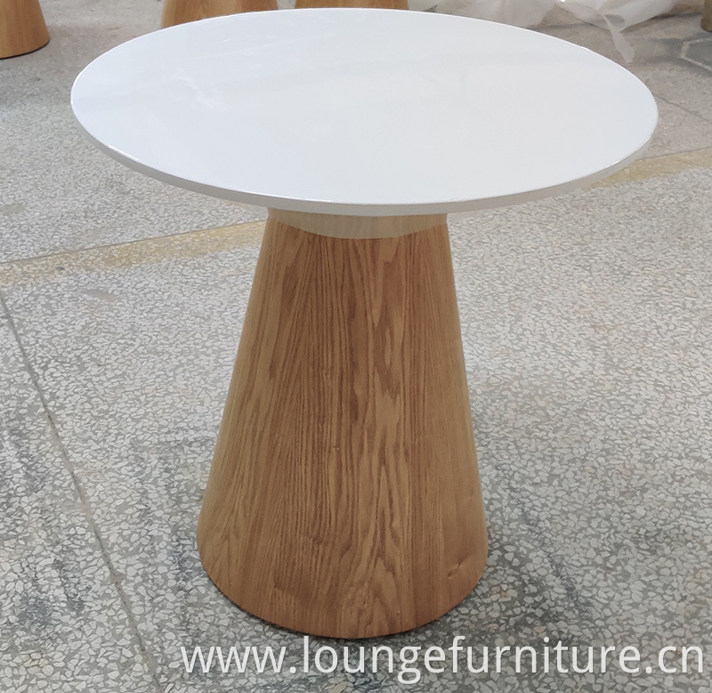 Simple design white round table top MDF veneer center coffee table